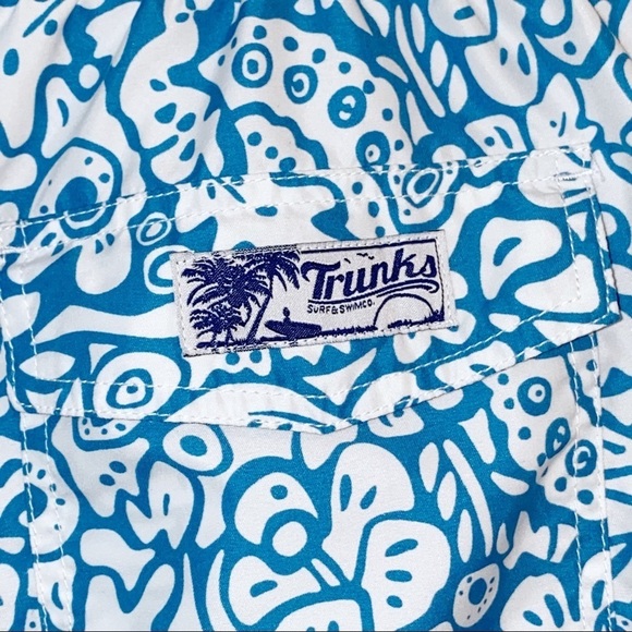 Trunks Surf & Swim Co. Blue Print Sano Trunks XL Boardshorts Beach Pool Vacation - Picture 6 of 10